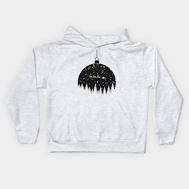 Christmas tree bauble - black Kids Hoodie by PharaohCloset